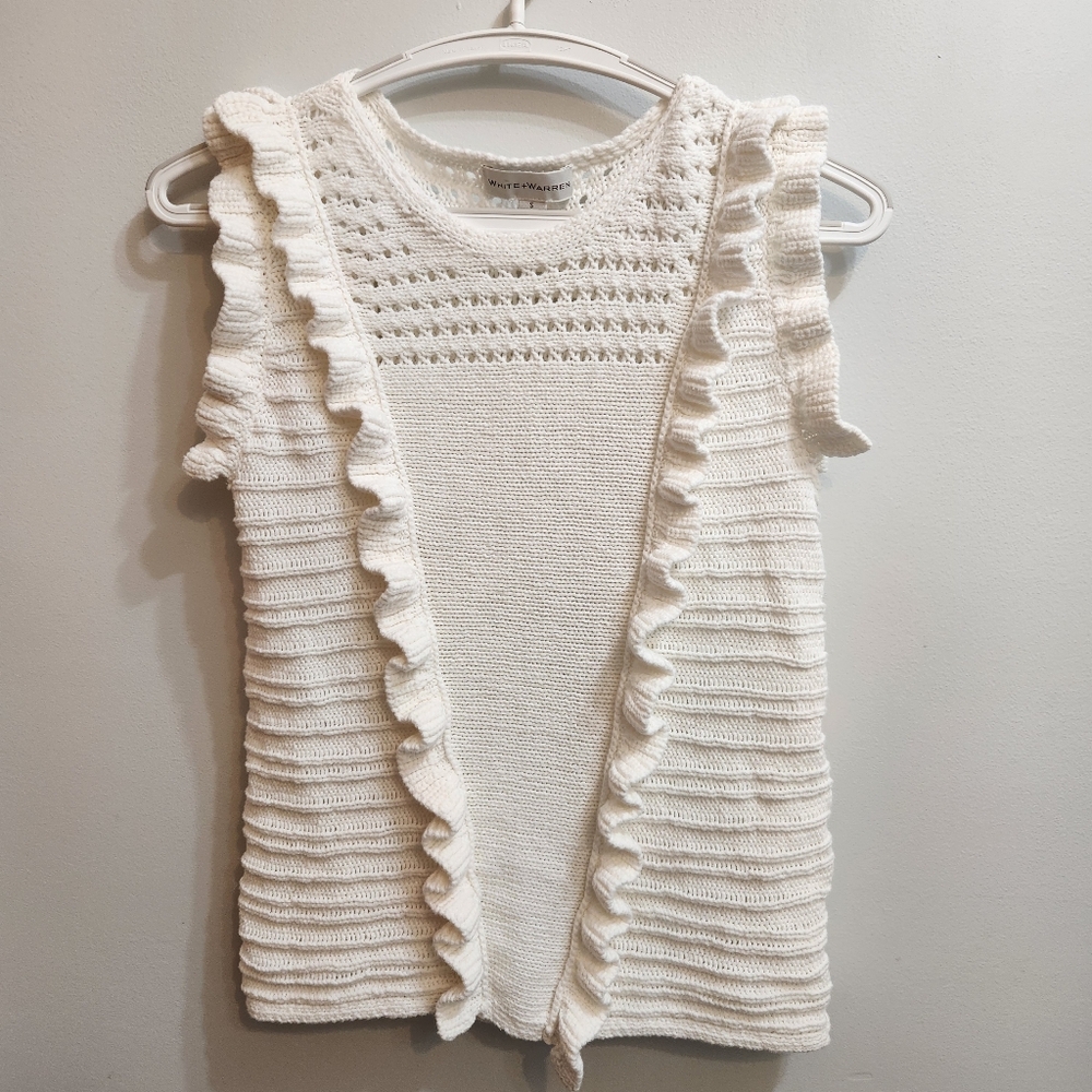 White + Warren Sleeveless Cotton Sweater Size Small